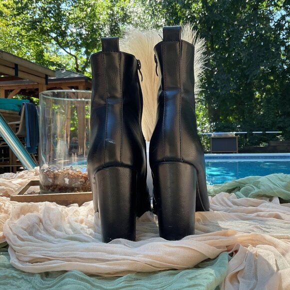 Women's Black Heel Ankle Boots - Picture 5 of 9